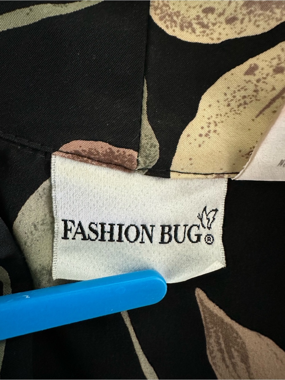 Vintage Fashion Bug Silky Blazer Size 26-28 Black Floral Bohemian - Picture 3 of 5